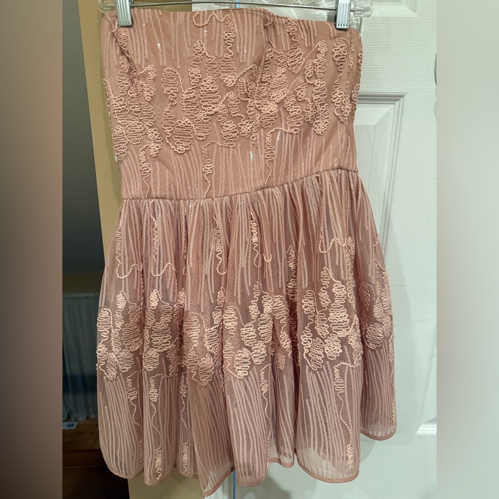 Light pink, sparkle design mini party dress